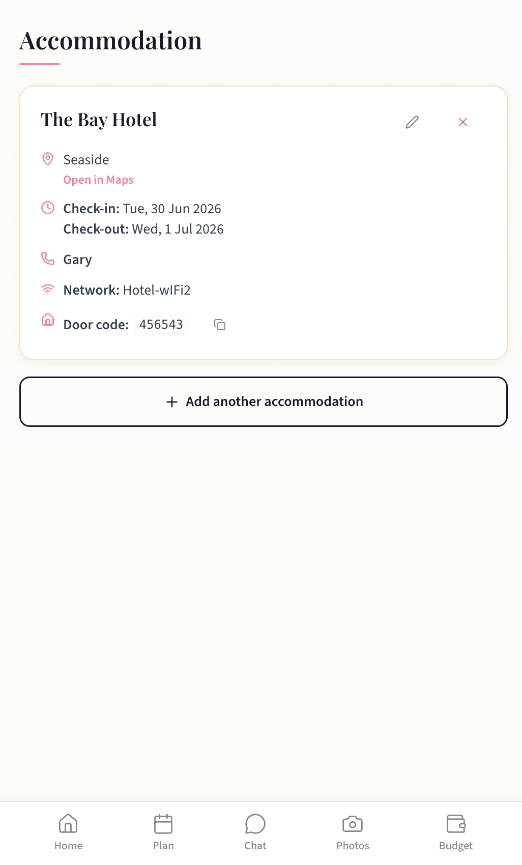 Accommodation details